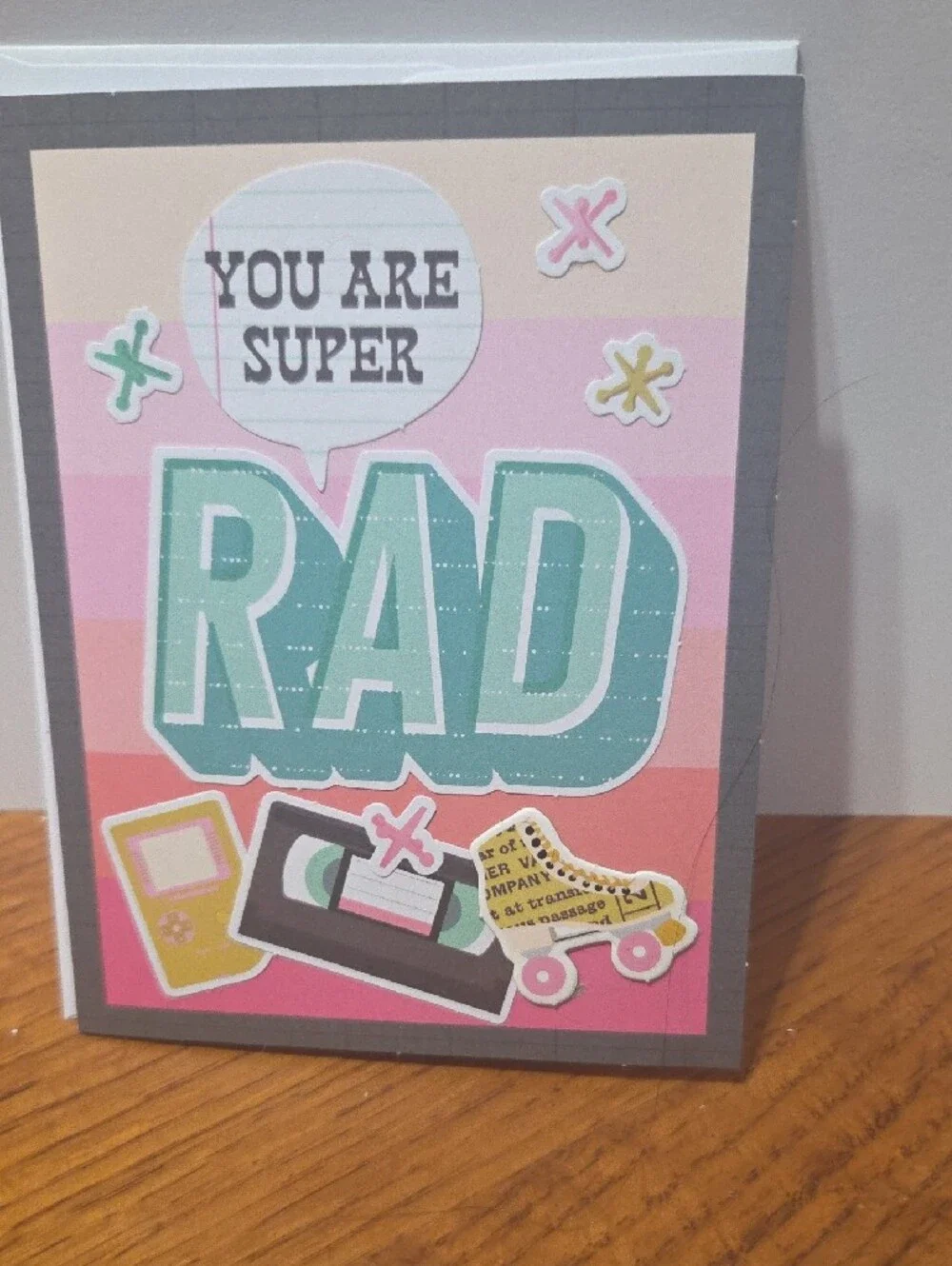 Cute 6 Assorted Handmade Greeting Card Set — Pink, Teal, Black, Coral